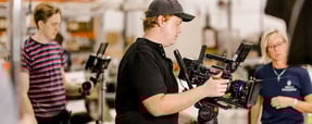 professional camera men working on site