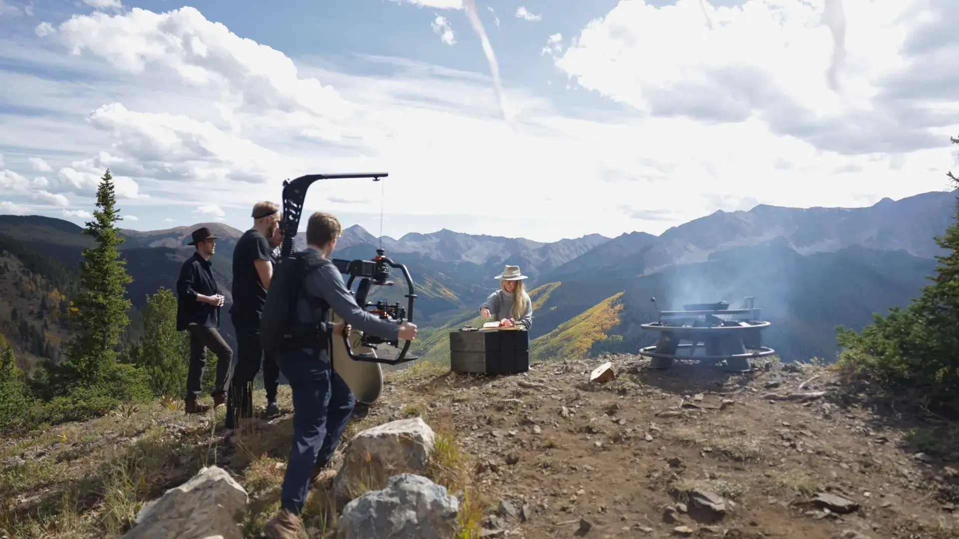 filming on mountain top