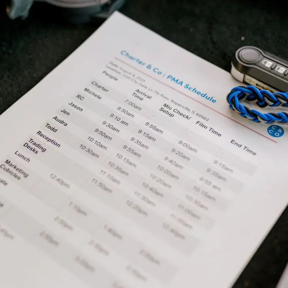 filming schedule