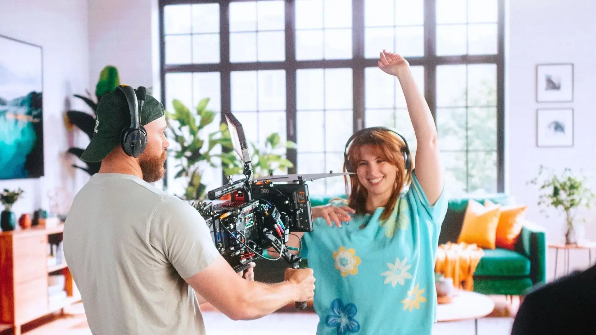 woman being filmed dancing