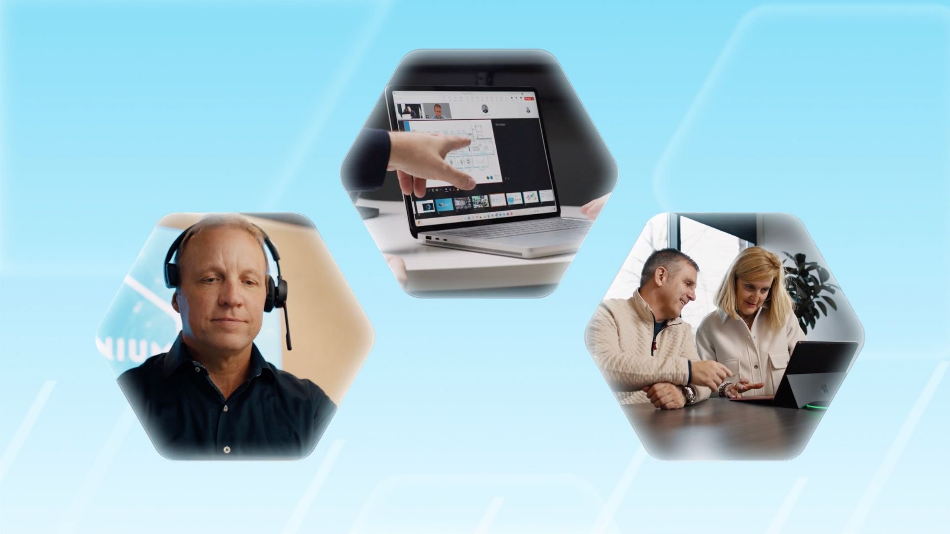 footage in hexagon frames