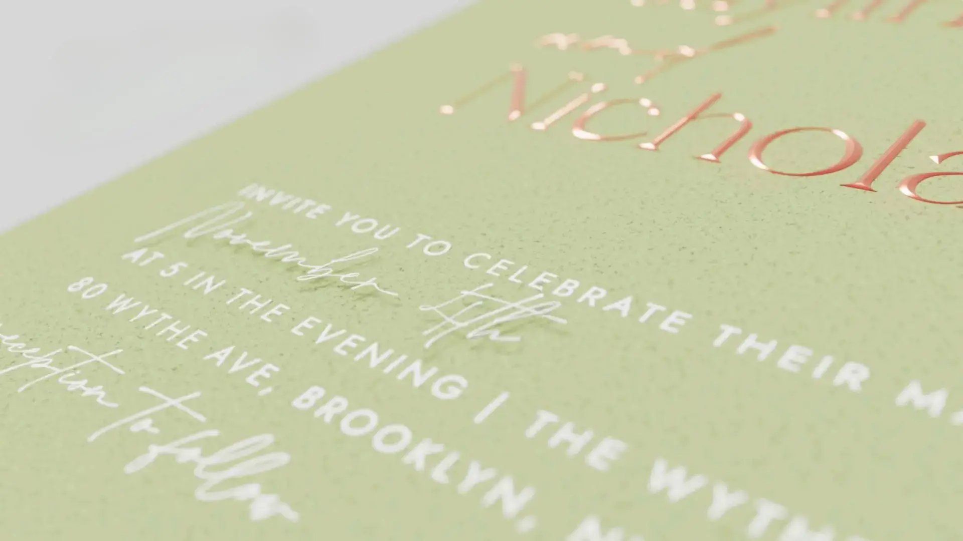 close up of animated invitation