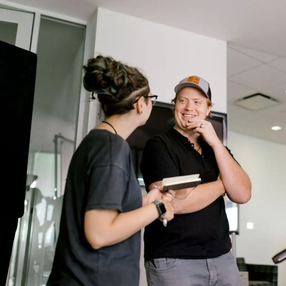 dp talking with client