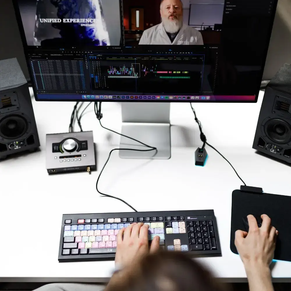 video being edited on computer