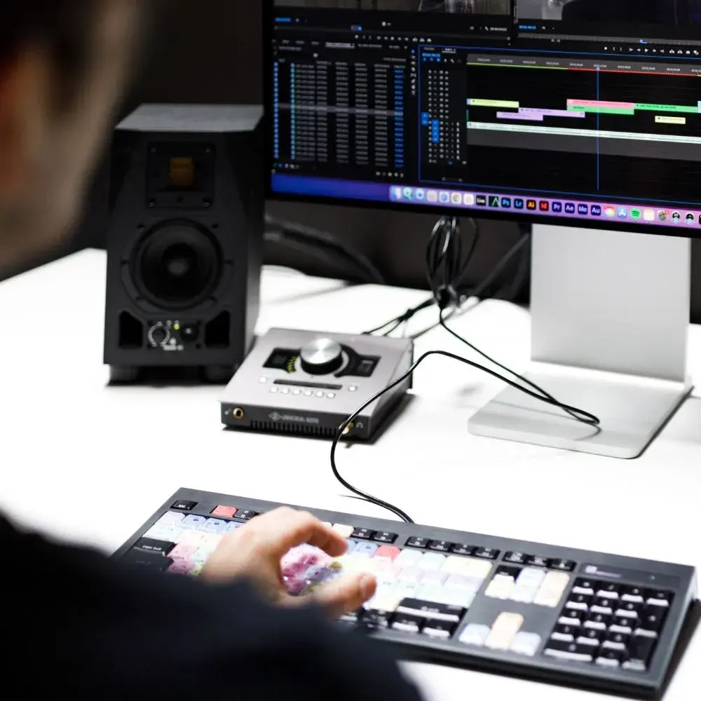 video editor at computer